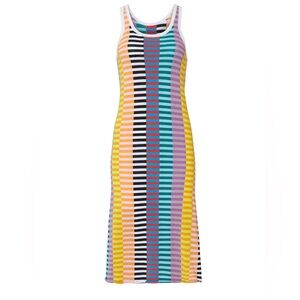 Replica Los Angeles Colorful Striped Midi Dress bodycon
